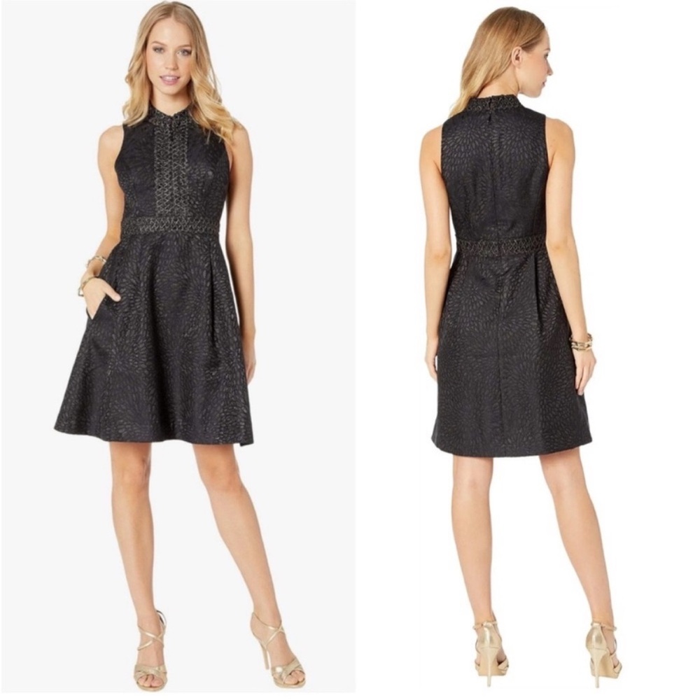 NWT Lilly Pulitzer Franci Dress in Onyx Lagoon Jacquard Size 8